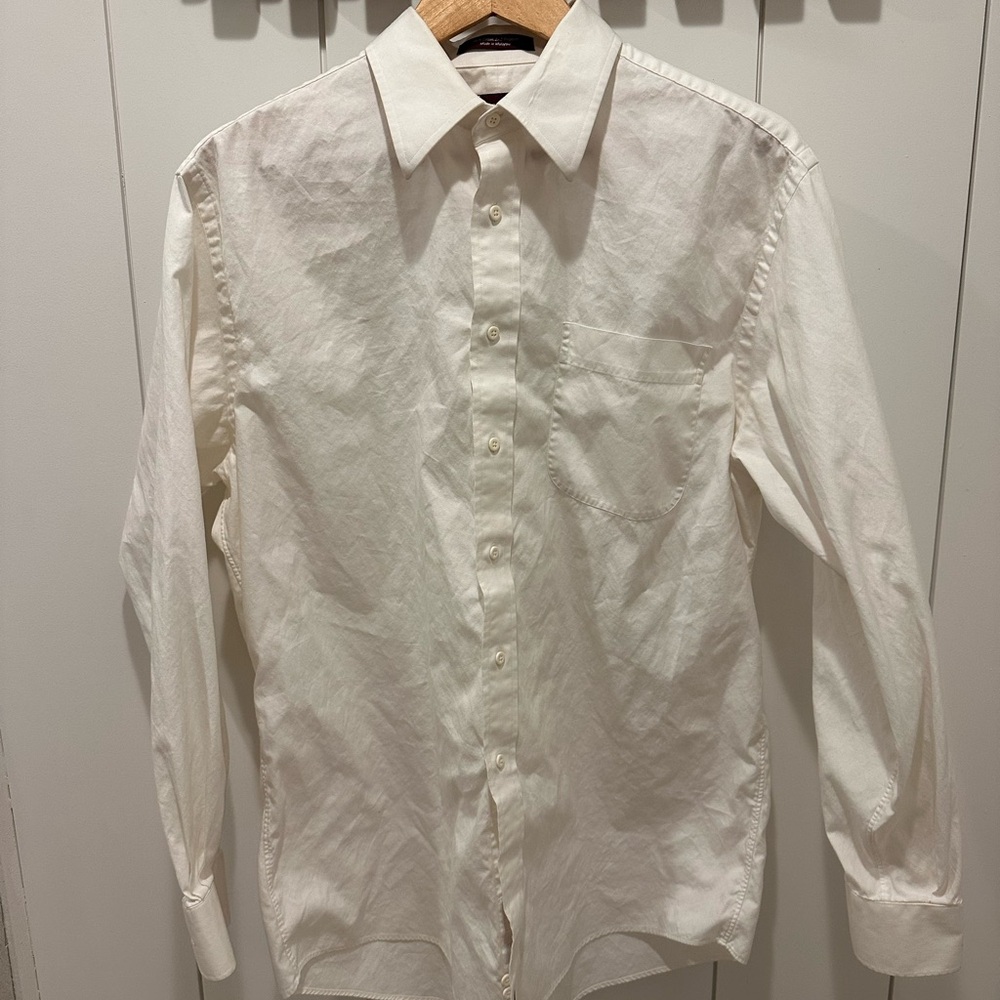 Nordstrom White Long-Sleeve Button-Up Dress Shirt